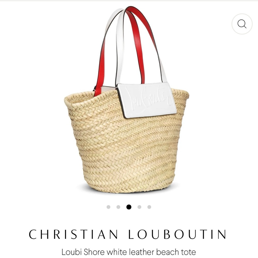 Christian Louboutin Loubi Shore White Leather Beach Tote
